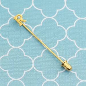 Vintage Gold Tone Letter R Stick Pin - R24