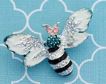 Vintage Cute Silver Bee Brooch - R14