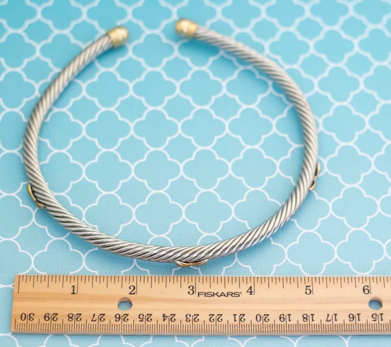 Vintage Stripes Spiral Choker Necklace 16 inch - … - image 3