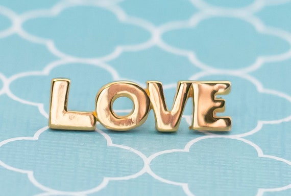 Vintage Love Theme Gold Tone Pins - R12 - image 3