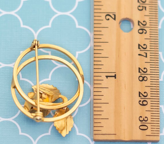 Vintage Golden Spiral Rose Brooch - R1 - image 2