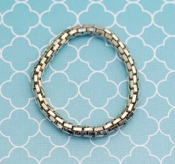 Vintage Silver Adjustable Bangle, Silver Tone Ban… - image 1