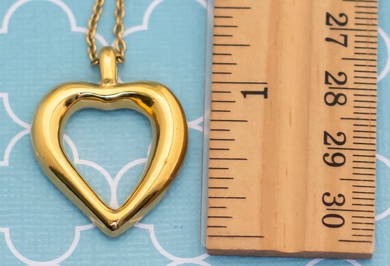 Vintage Golden Mermaid's Heart Necklace 24 inch -… - image 3