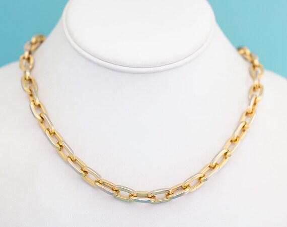 Vintage Cable Style Gold Tone Chain Necklace 30 i… - image 2