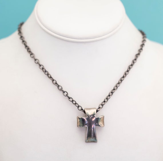 Vintage Byzantine Cross Necklace 28 inch - R22 - image 2