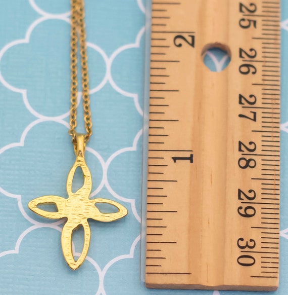 Vintage Star Rhinestones Gold Tone Necklace 18 in… - image 3