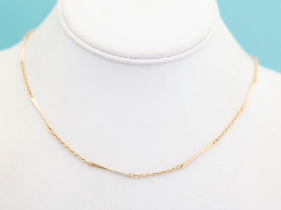Vintage Gold Tone Cable & Strips Gold Tone Chain … - image 2