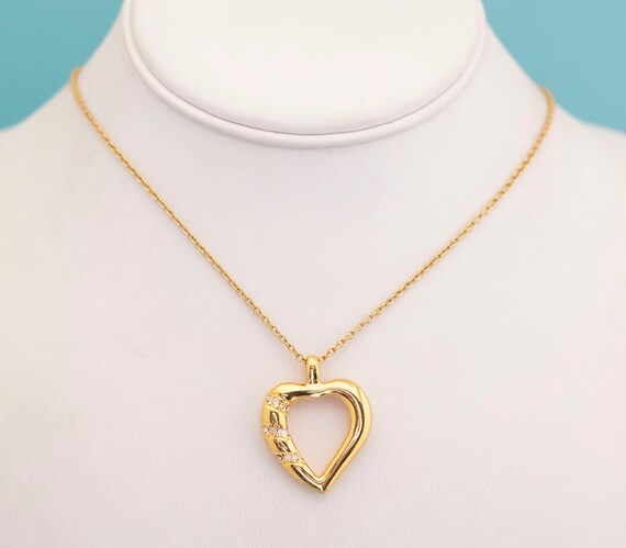 Vintage Golden Mermaid's Heart Necklace 24 inch -… - image 2
