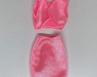 Barbie doll outfit Pink Fashion matching top and bottom skirt jacket