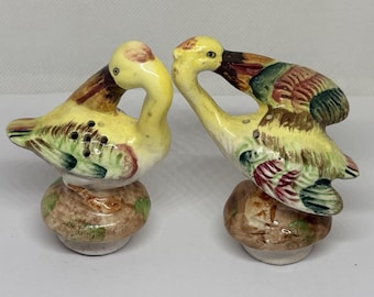 ヴィンテージセラミック製ペリカン型ソルト＆ペッパーシェーカー - 日本製