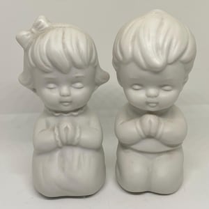 Vintage praying boy and girl salt and pepper shakers