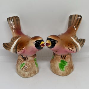 Vintage Relco Pink Bird Ceramic Salt and Pepper Shakers Set Japan