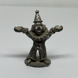 Vintage Miniature 2&quot; tall 1985 Pewter Clown by Spoontiques Figurine