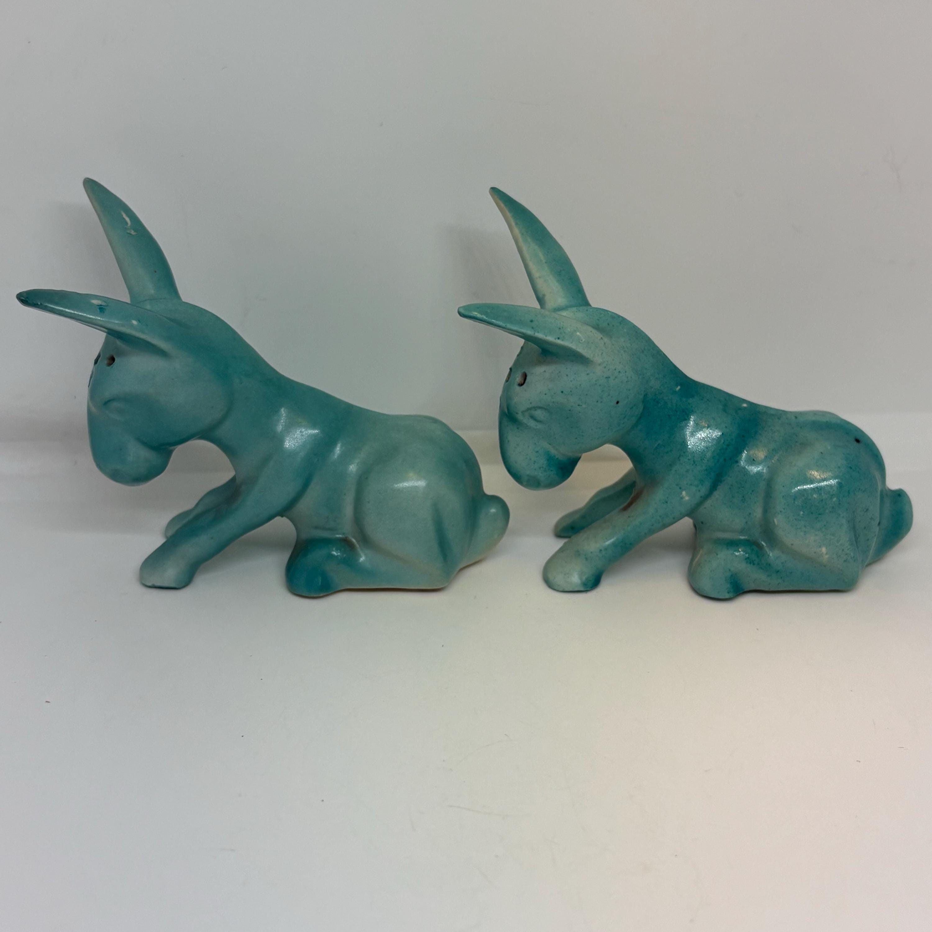 ヴィンテージ ロバ フローラル ソルト＆ペッパー シェーカー セット 