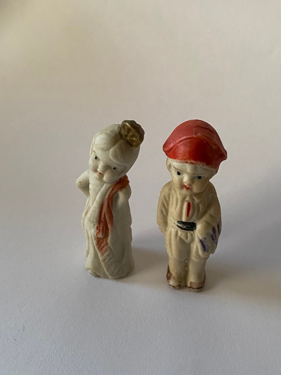 2 Set of Two Bisque Doll Figurines Japan Etsy