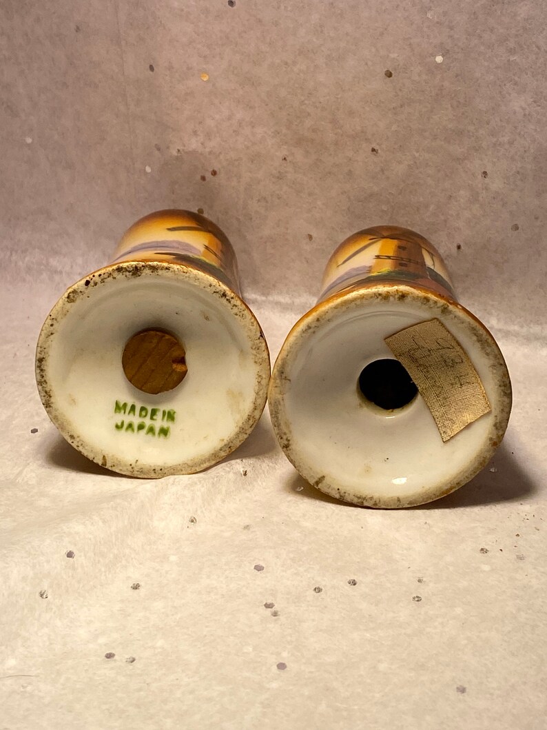 Vintage Windmill Scene Salt and Pepper Shakers Etsy