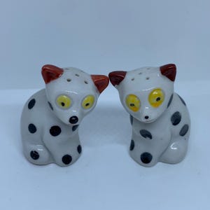 Vintage Spotted Dog Ceramic Salt and Pepper Shaker set