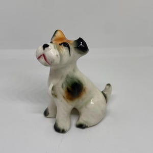 Vintage Dog Miniature Figurine Ceramic Fox Terrier