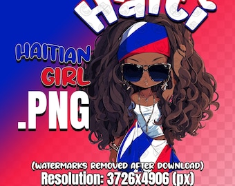 Beautiful Haitian Girl, Haitian Girl TShirt Sticker Digital File, Urban Sublimation, dtf DTG Haitian T-Shirt Clipart