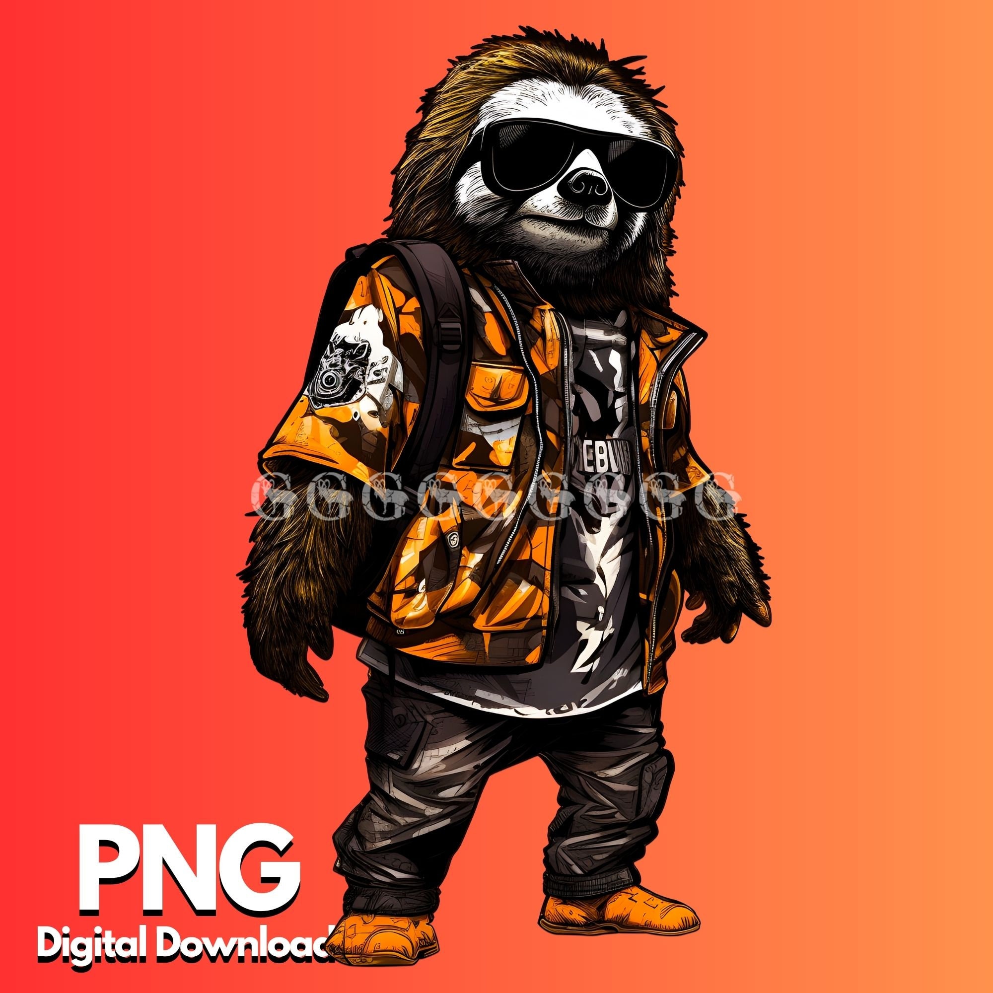 Sloths Wearing Urban Streetwear PNG Bundle Sloths Sloth - Etsy