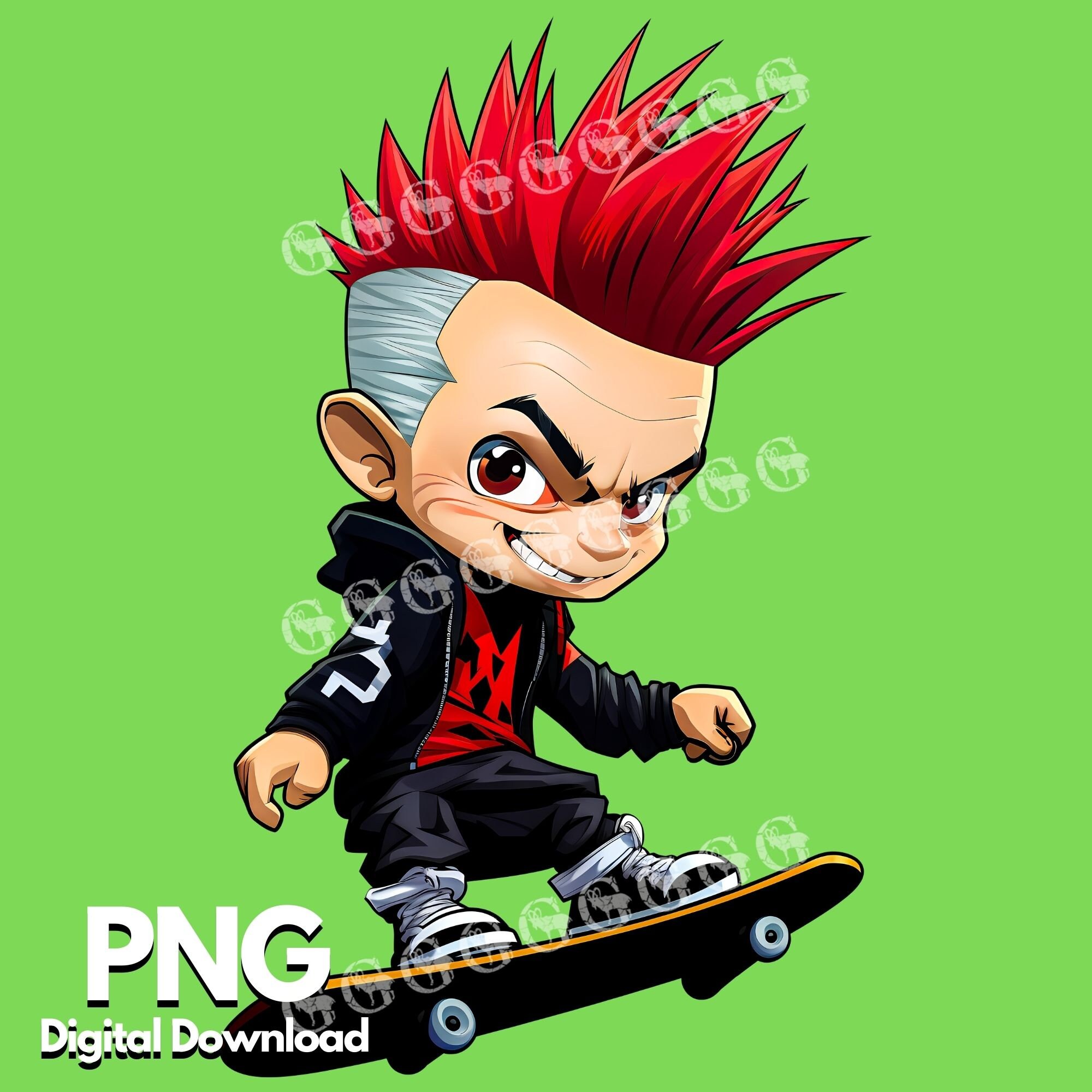 Rocker Style Boys Riding Skateboards PNG Bundle, Rocker Boys, Rockstar ...
