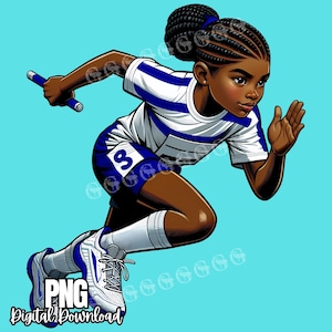 Royal Blue Youth Track and Field African American Girls PNG Bundle, Track and Field, Track Girls ...