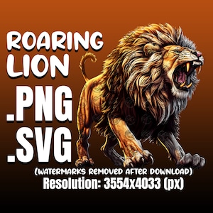 Leão que ruge SVG PNG, leão que ruge svg, leões que rugem svg, leão svg, cabeça de leão svg, design de sublimação de leão, leão svg para camisas