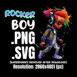 Rocker Boy SVG/PNG, Gangster Boy svg, Rocker svg, Rapper svg, Sublimación, Rap svg