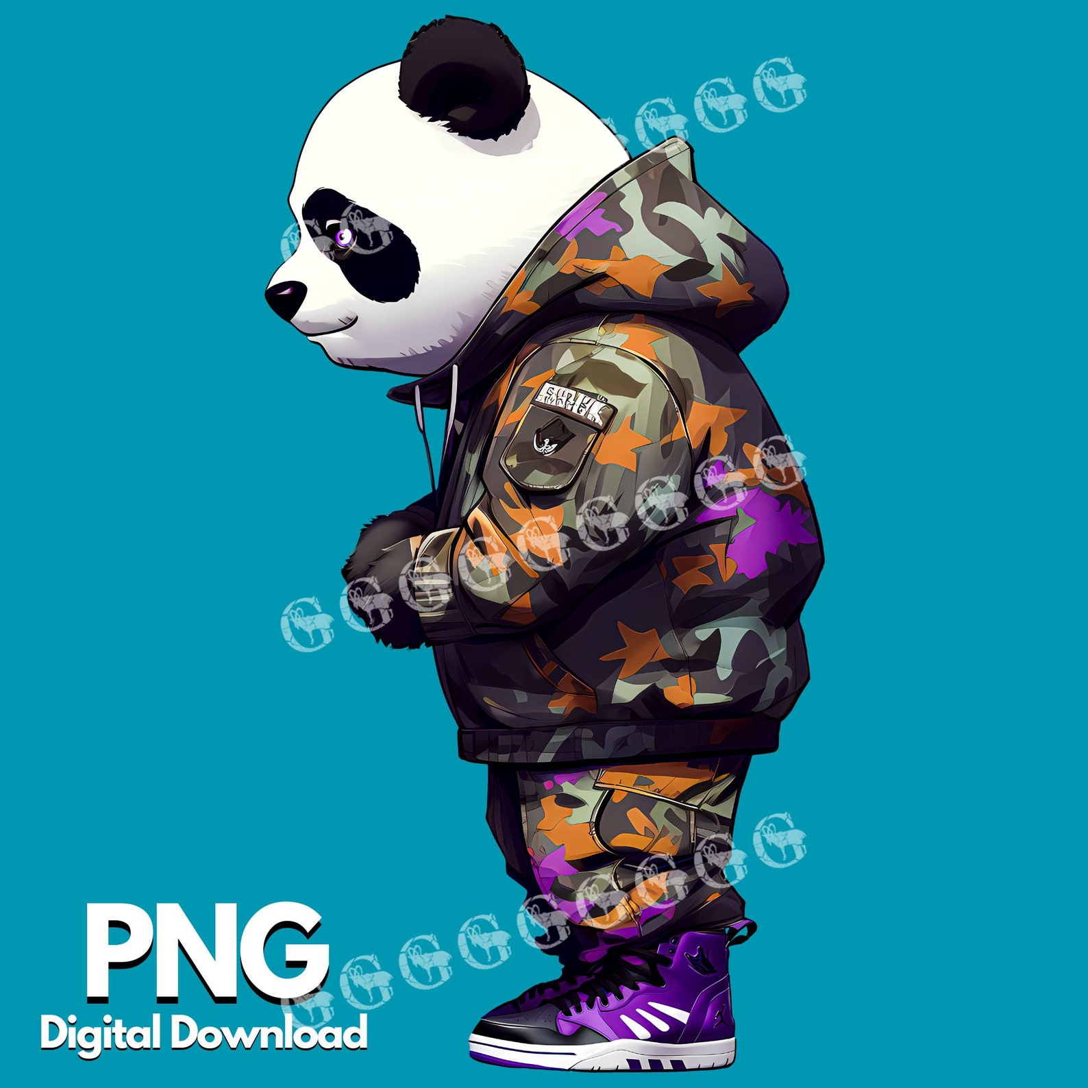 Street Pandas 2 PNG Bundle Gangster Pandas Cool Pandas - Etsy