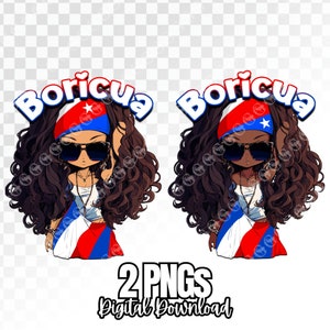 Bella ragazza Boricua, ragazza bandiera, ragazza portoricana, Tshirt, adesivo, file digitale, sublimazione urbana, clipart t-shirt portoricana