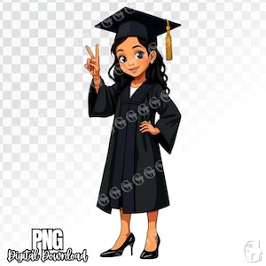 Hispanic Grad Girl PNG, Abschlussfeier, Hispanic Girl, Spanierin, Spanisch graduiert, Hispanic graduiert, Mütze und Kleid, Clipart, SVG, PNG