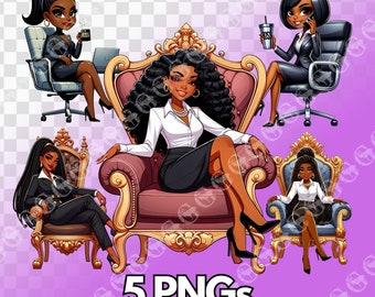 Beautiful Black Boss Women PNG Bundle, African American boss women, black girl magic, melanin, clipart, sublimation, t-shirt design