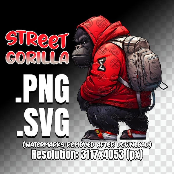 Street Gorilla SVG, gorilla svg, angry gorilla svg, gorilla sublimation svg, gorilla cricut svg, svg gangster