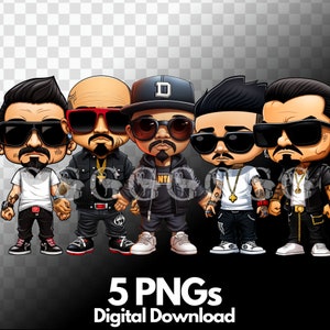 Chicano latino cholos personajes PNG paquete, hispano, latino, clipart, gangsta, gángster, sublimación, chicos malos