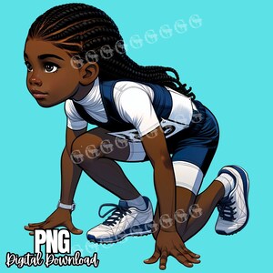 Youth Track and Field African American Girls PNG Bundle, Track and Field, Track Girls, Youth ...