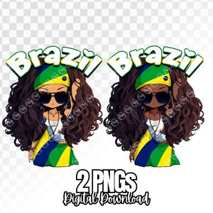 Linda garota brasileira, camiseta brasileira adesivo arquivo digital, sublimação urbana, dtf DTG camiseta brasileira Clipart