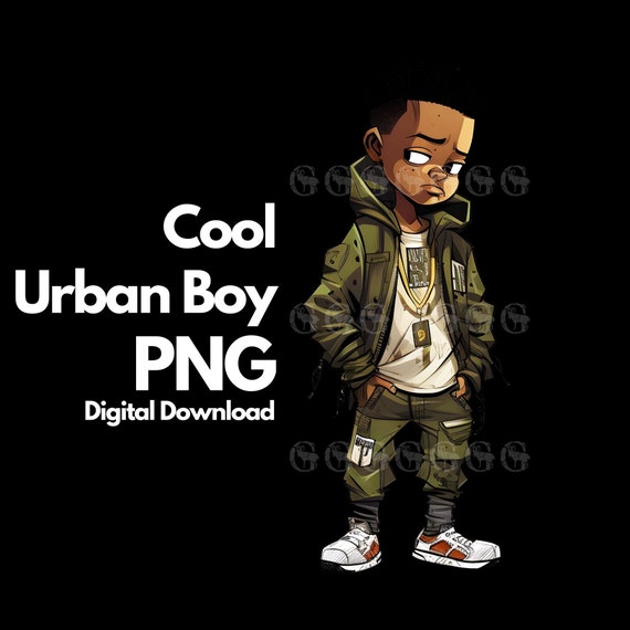 Cool Urban Boy Wearing Streetwear (2 van 5), zwarte jongen png