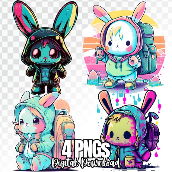 Street Easter Bunnies SVG, Cool Bunny SVG, hip hop bunny svg, bad bunny svg, street Easter bunny PNG
