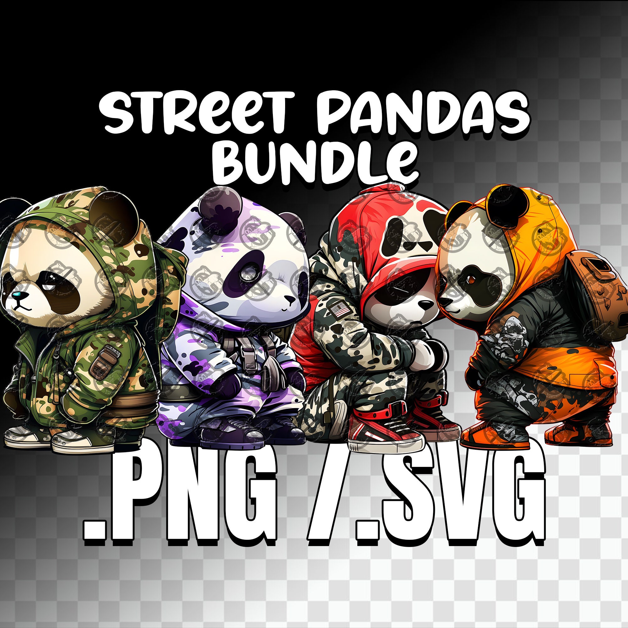 Street Panda Bear SVG Bundle Panda Svg Pandas Svg Gangster - Etsy