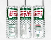 Krispy Tumbler Wrap 20oz Tumbler Skinny Straight Design JPG Great for Sublimation Donuts Sublimation Designs