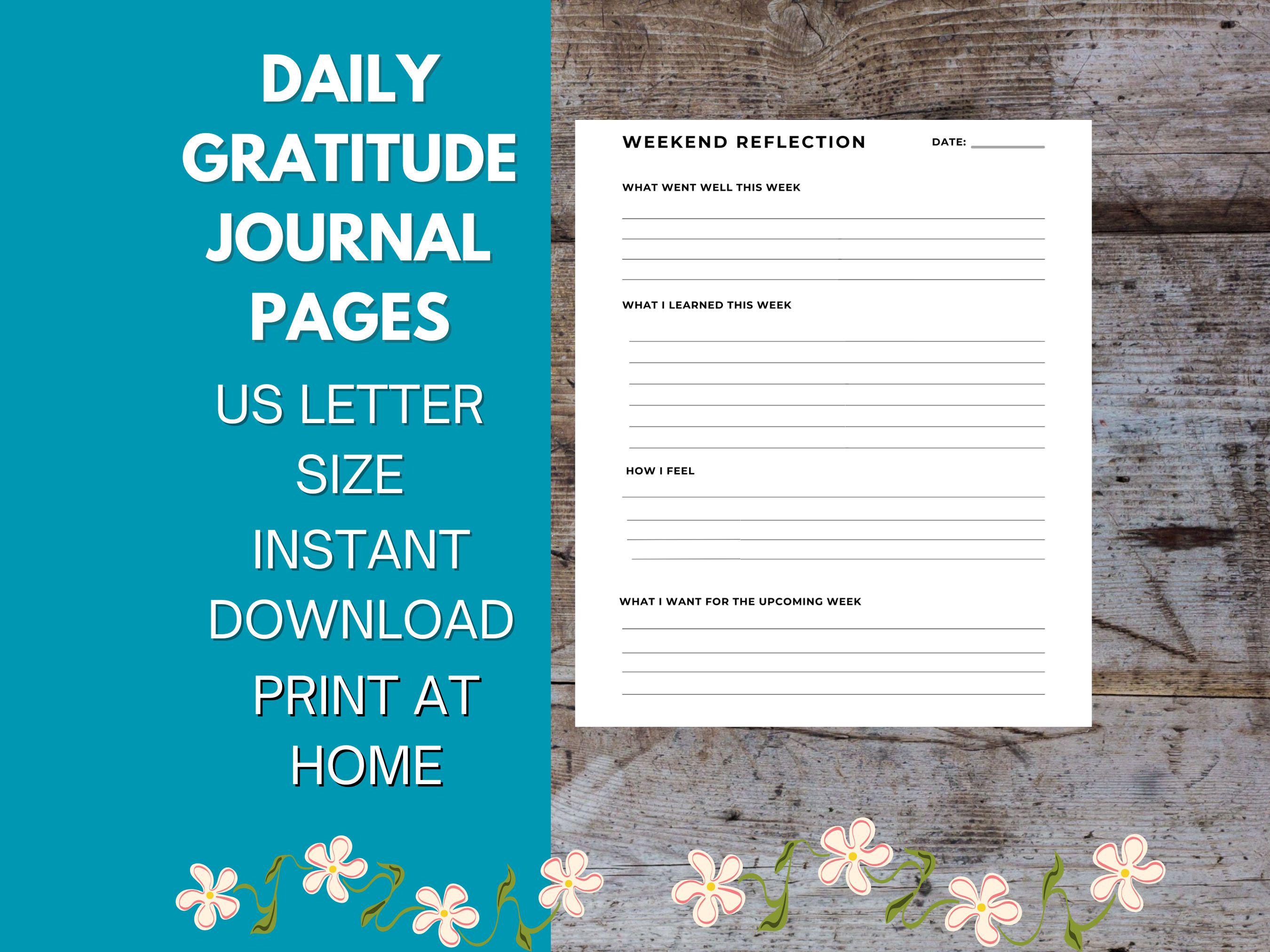 Daily Gratitude Pages - Printable PDF – Daily Gratitude Journal Pages ...