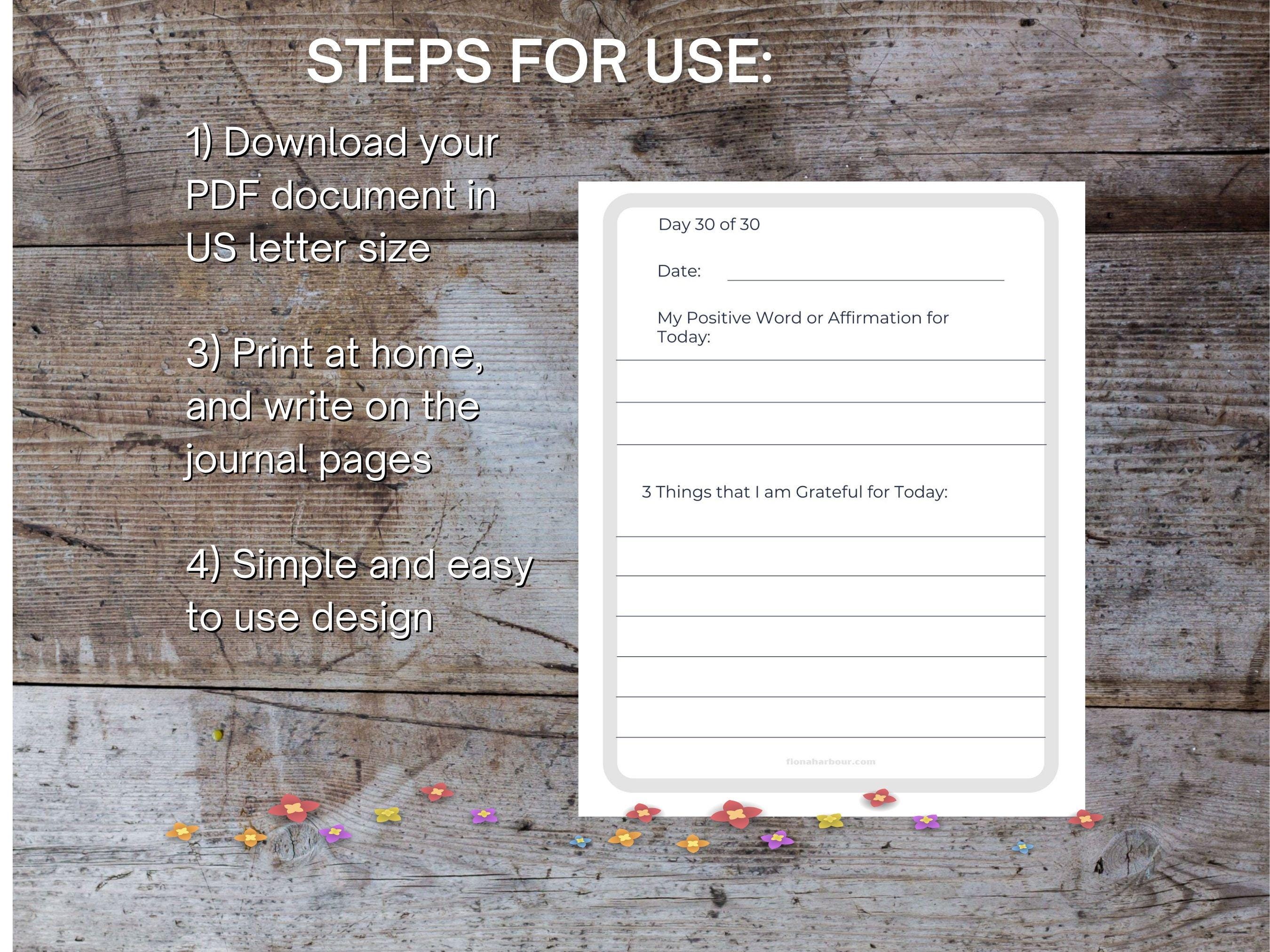 30 Days of Gratitude Printable PDF – 30 Days of Gratitude Journal Pages ...