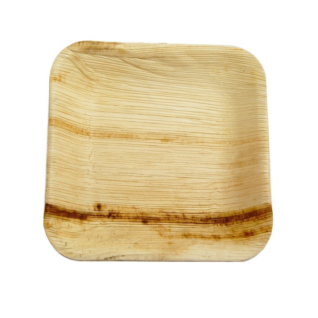 Areca palm Leaf Plate 10" Square  20 pc/pack Natural