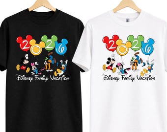 Disney Matching Family Vacation T-shirts 2026, Disneyland Crewneck Sweatshirt, Mickey and Friends Couple Shirts