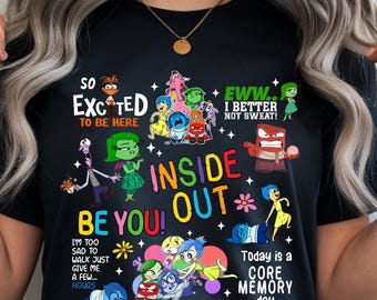 Inside Out Movie Shirt, Emotional Characters, Mental Health Tee