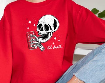 Vintage Gothic Skull Soda Can T-Shirt, Edgy Skeleton Art