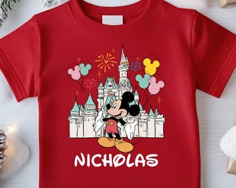Disney Custom Personalized T-Shirt with Name, Kids Disneyland Shirt, Matching Mickey & Friends Sweatshirt