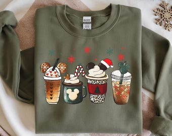 Disney Christmas Coffee Sweatshirt, Mickey Mouse & Co, Holiday Sweater