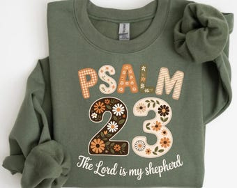 Psalm 23 Sweatshirt, Retro Christian Faith Autumn Tee