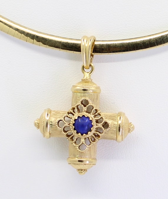 Lapis lazuli Gold Cross